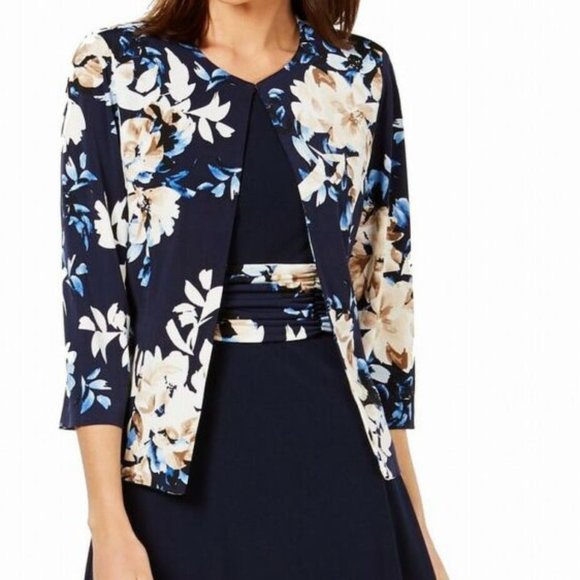 Jessica Howard Petite Floral-Print Jacket - Picture 2 of 3